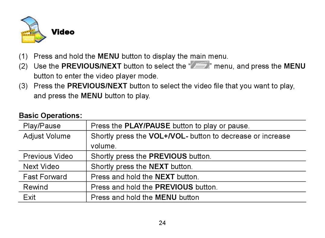 Nextar MA809 manual Video 