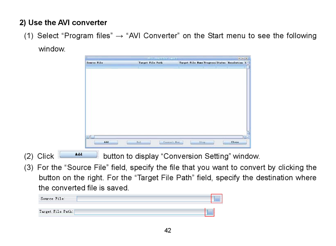 Nextar MA809 manual Use the AVI converter 