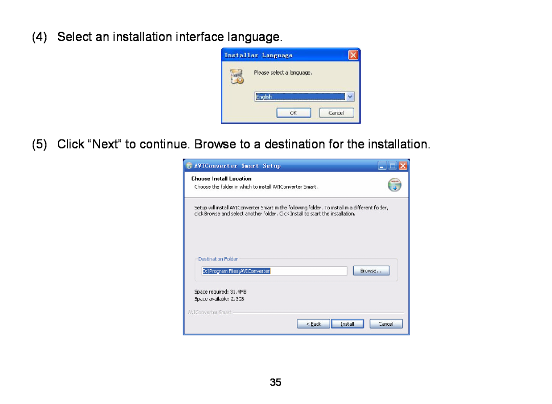 Nextar MA809 manual Select an installation interface language 