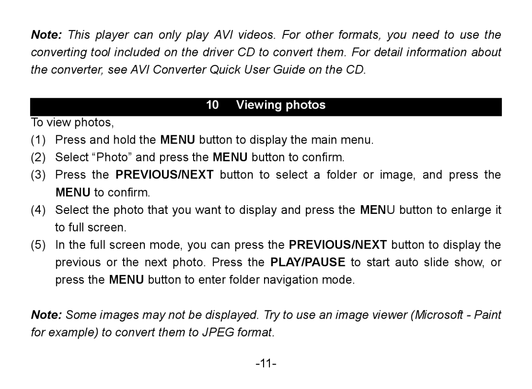 Nextar MA852s instruction manual Viewing photos 