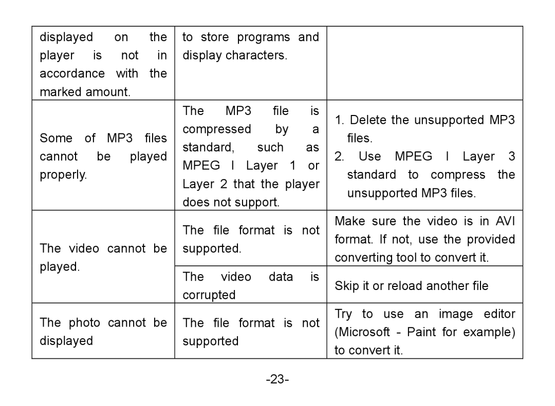 Nextar MA852s instruction manual MP3 