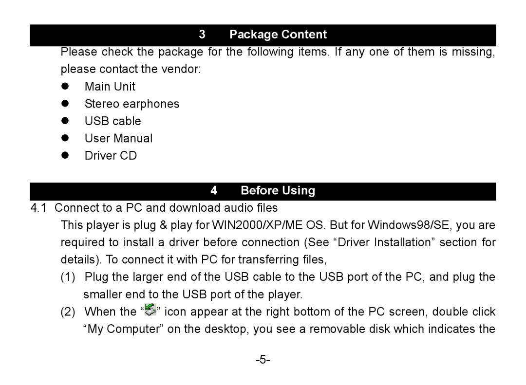 Nextar MA852s instruction manual Package Content, Before Using 