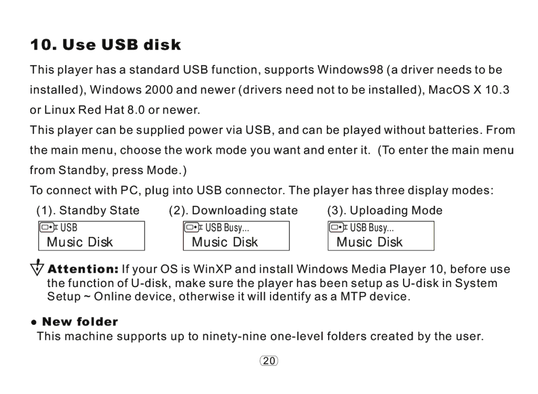 Nextar ma977 manual Use USB disk, New folder 