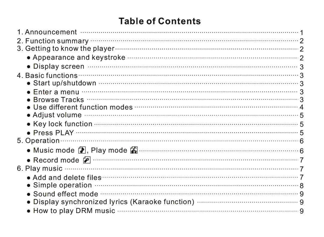 Nextar ma977 manual Table of Contents 