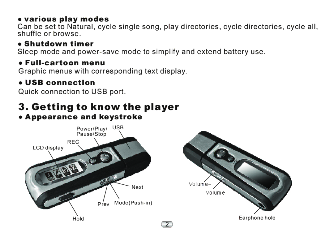 Nextar ma977 manual Getting to know the player 