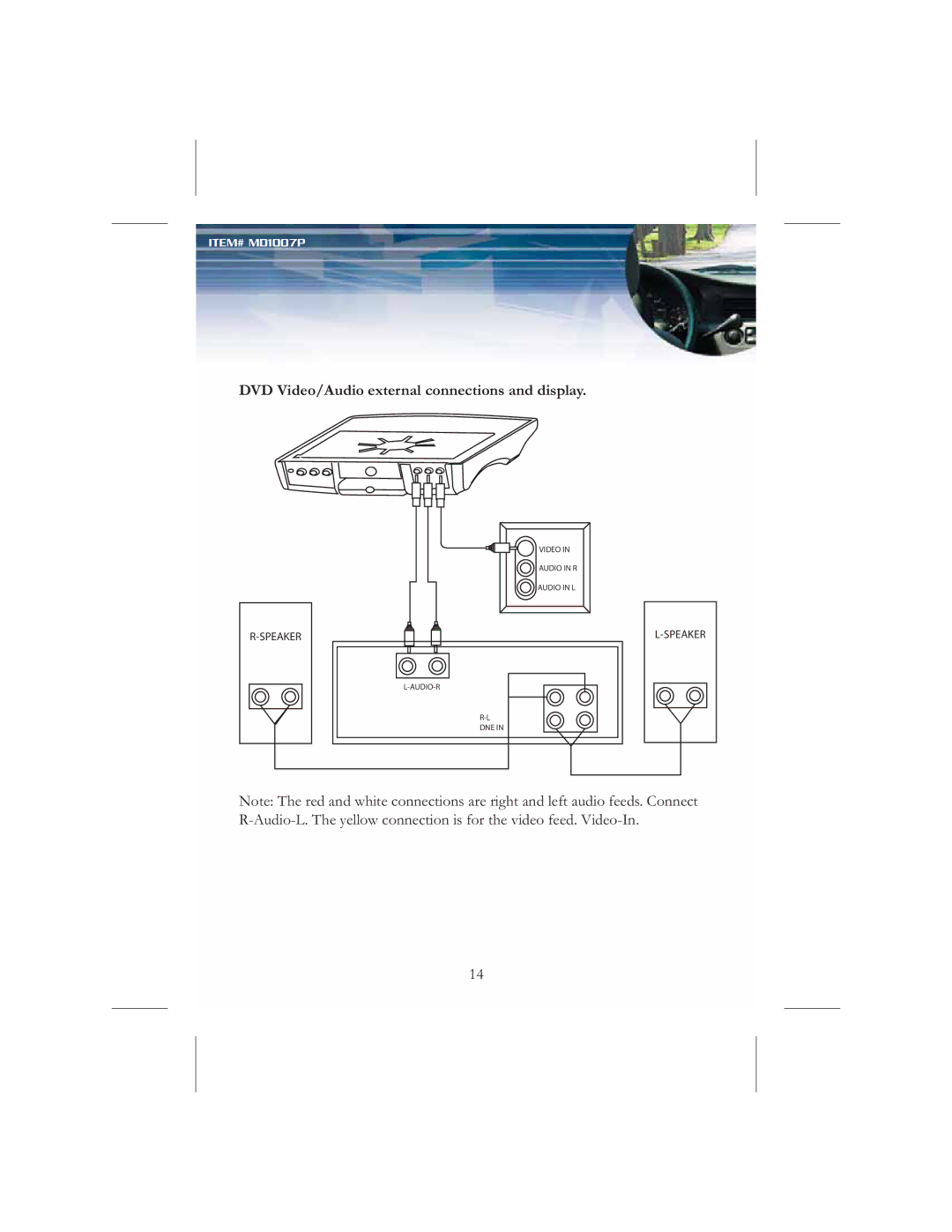 Nextar MD1007P instruction manual 9LGHR$XGLRHWHUQDOFRQQHFWLRQVDQGGLVSOD\, 230%!+%2 