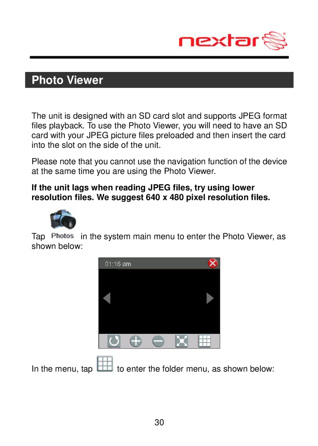Nextar ME09EH, MEFH01 manual Photo Viewer 
