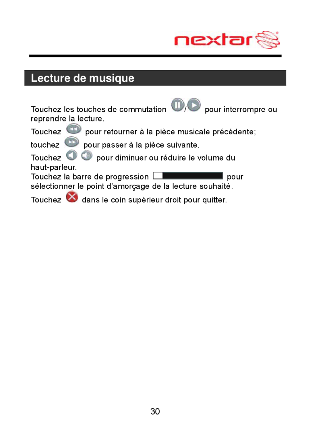 Nextar MEFH01, ME09EH manual Lecture de musique 