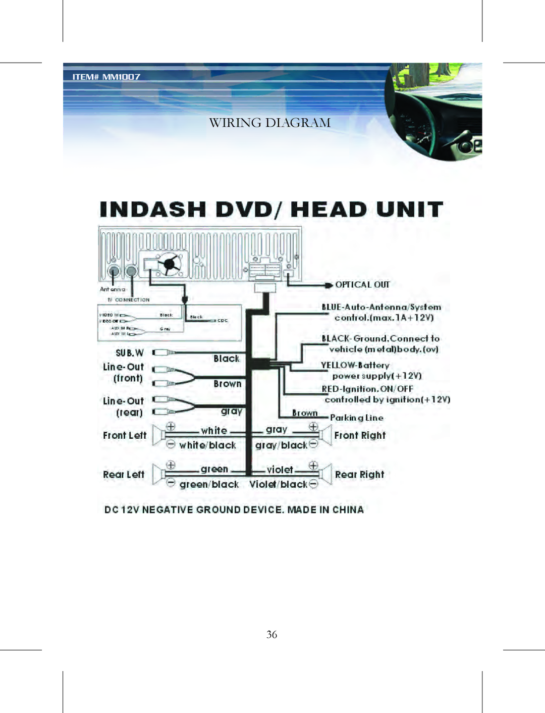 Nextar MM1007 instruction manual Wiring Diagram 