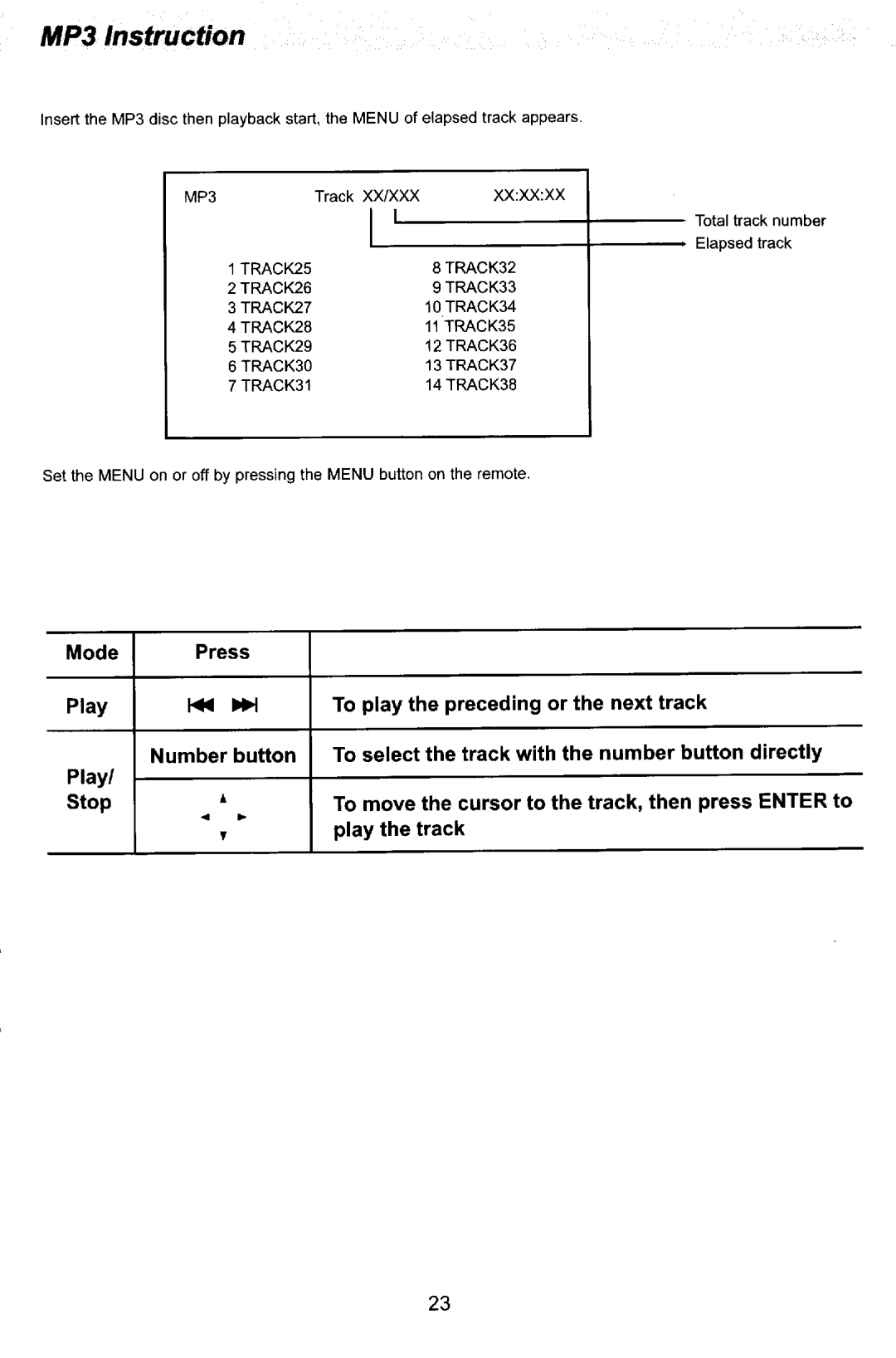 Nextar MP301 manual 