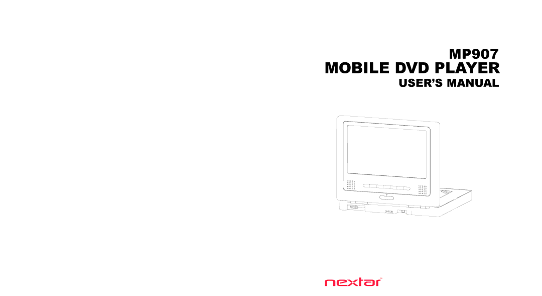 Nextar MP907 user manual Mobile DVD Player 