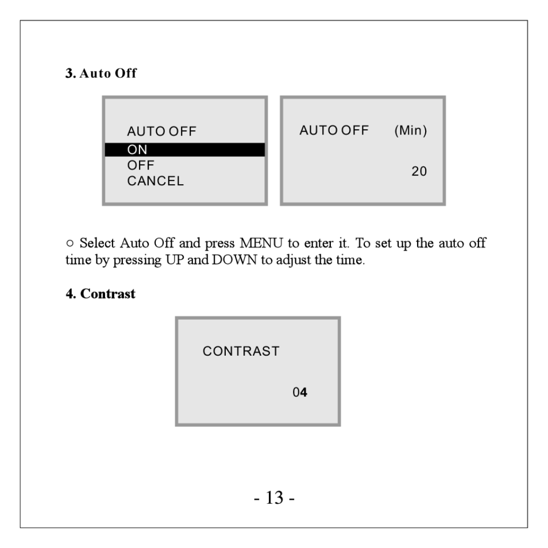 Nextar N1-505 manual Auto Off 