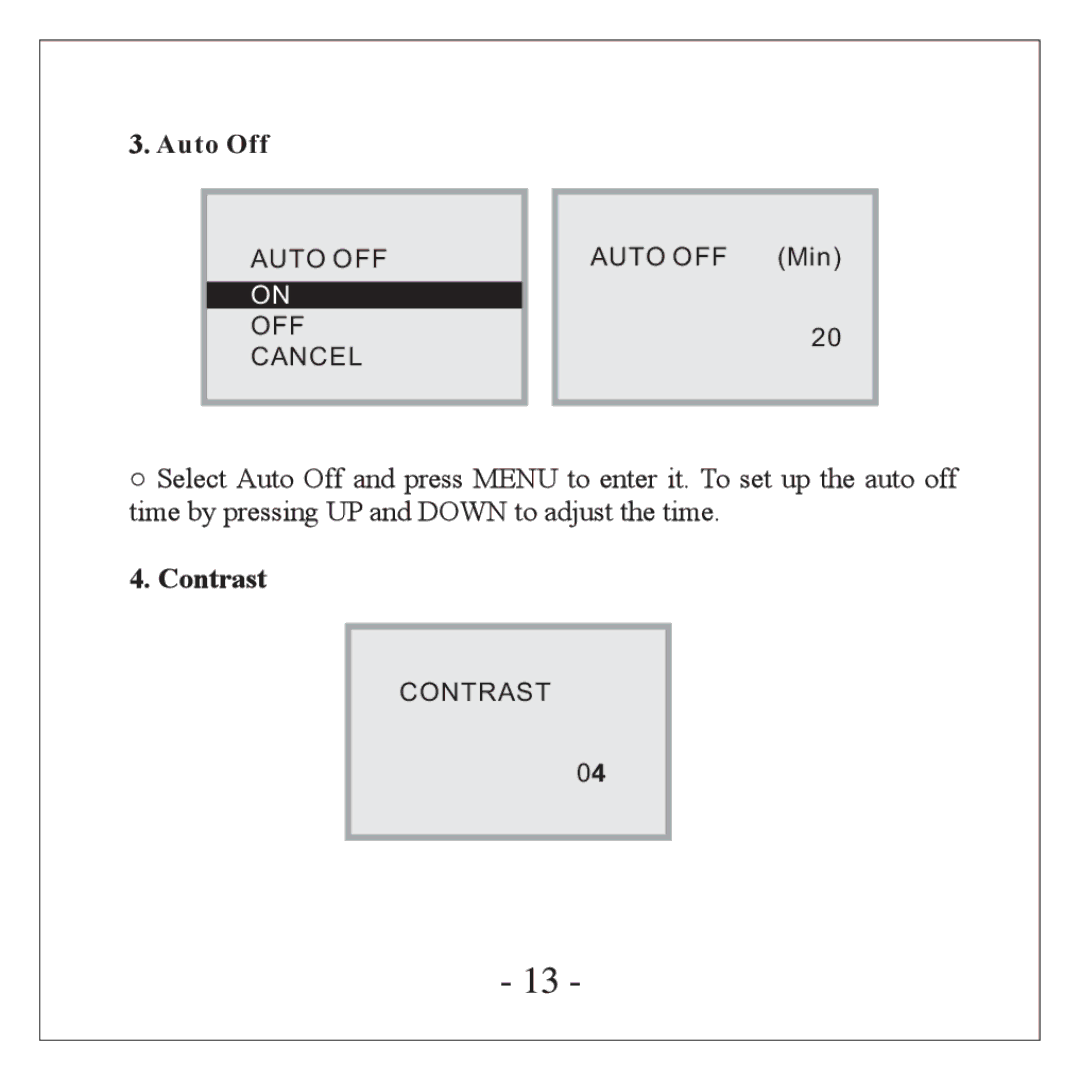 Nextar N1-510 manual Auto Off 