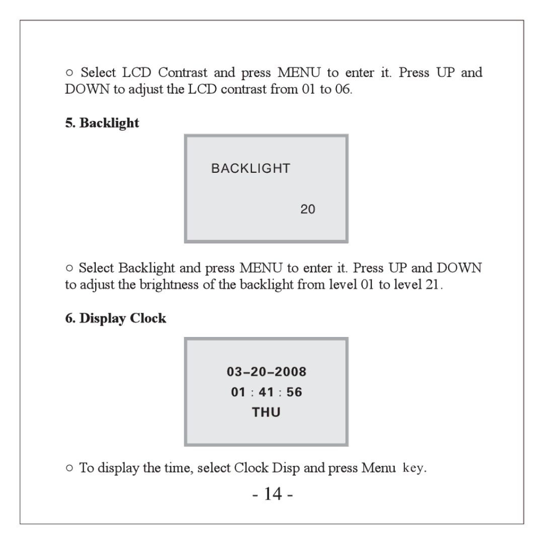 Nextar N1-510 manual Backlight 