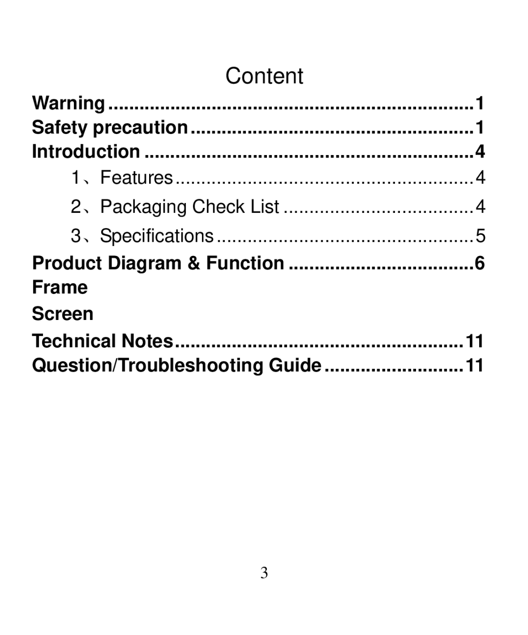 Nextar N3-502 user manual Content 