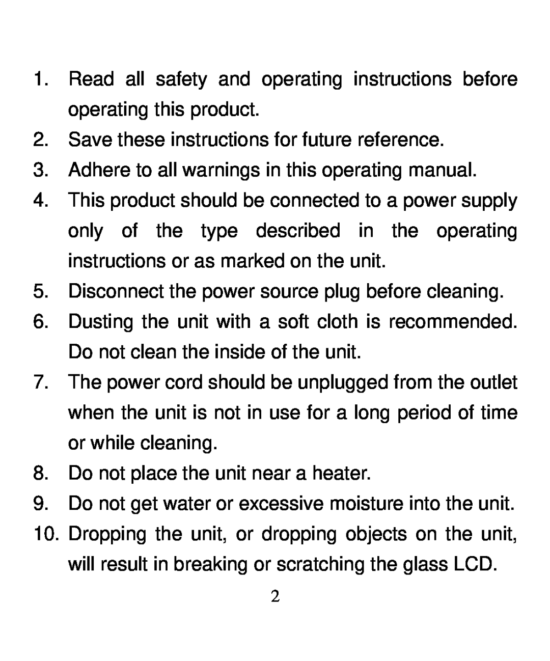 Nextar N3-502 user manual Save these instructions for future reference, Adhere to all warnings in this operating manual 