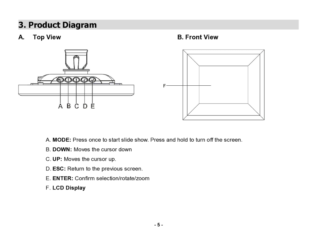 Nextar N3-505 manual Product Diagram, Top View 