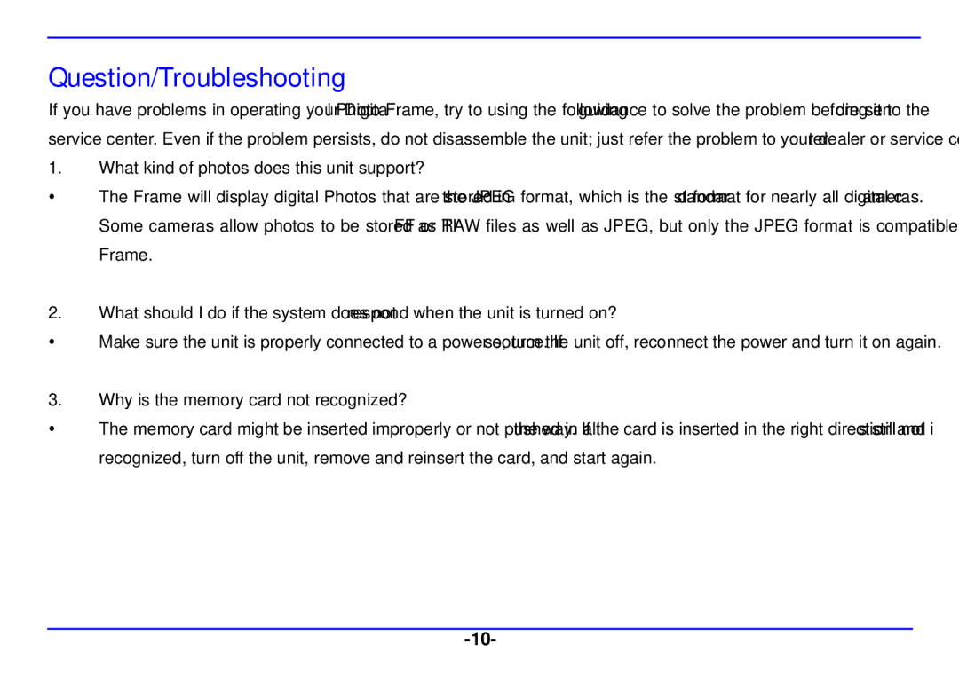 Nextar N3-507 manual Question/Troubleshooting 