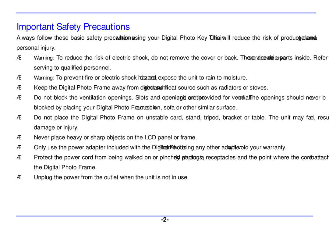 Nextar N3-507 manual Important Safety Precautions 