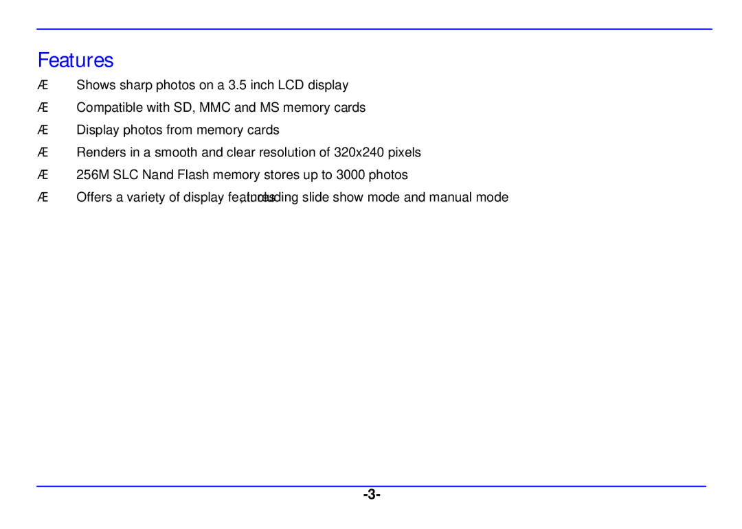 Nextar N3-507 manual Features 