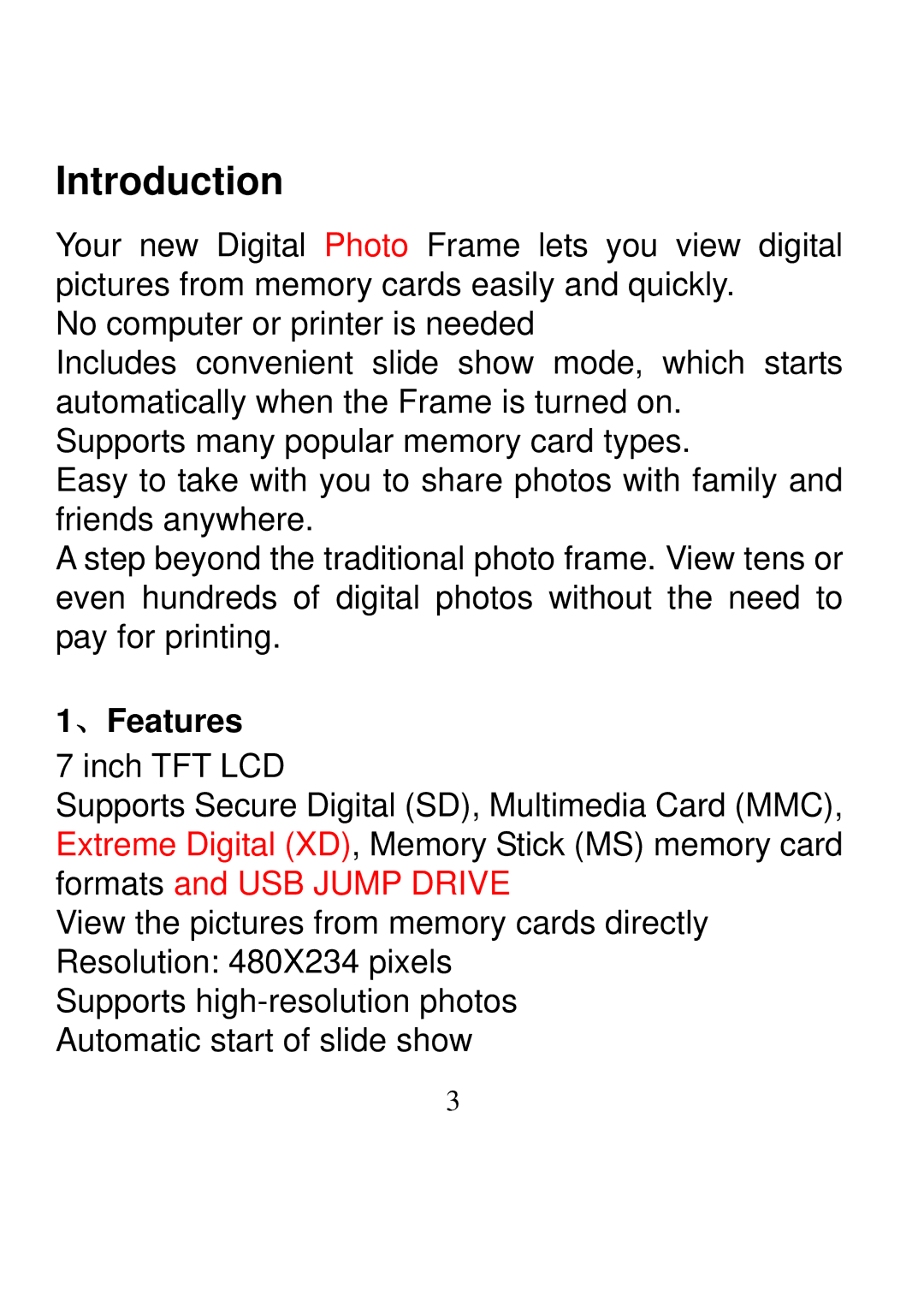 Nextar N7-204 manual Introduction, 、Features 