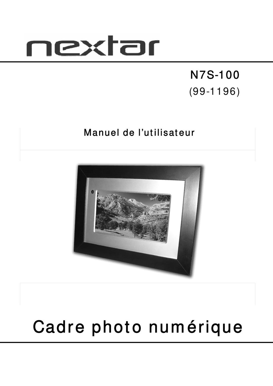 Nextar N7S-100 user manual Cadre photo numérique 