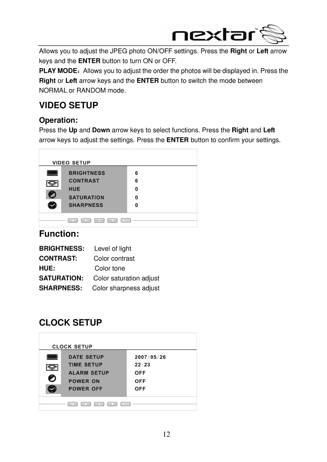 Nextar N8-101 user manual Function, Operation 