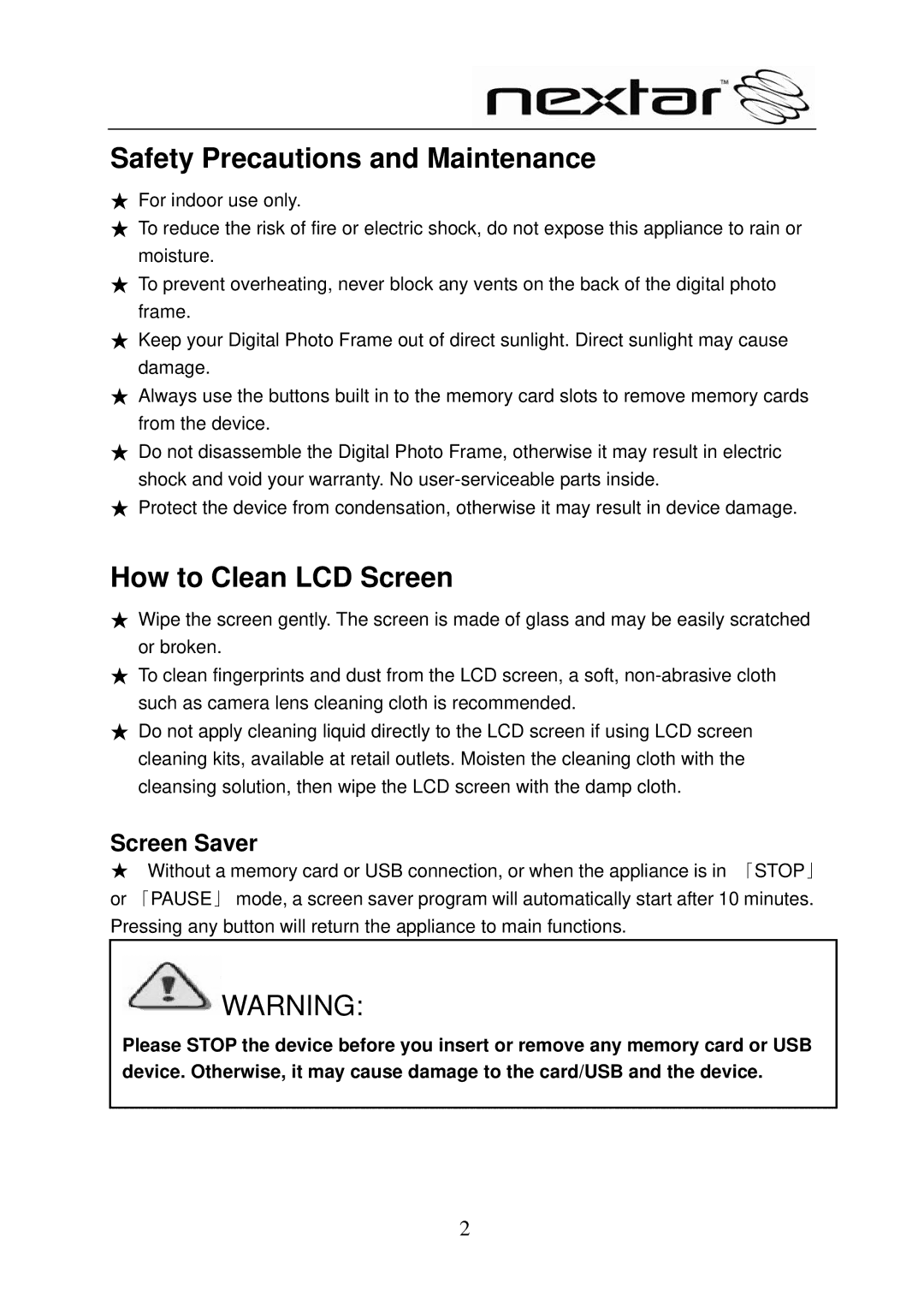 Nextar N8-101 user manual Safety Precautions and Maintenance, How to Clean LCD Screen 