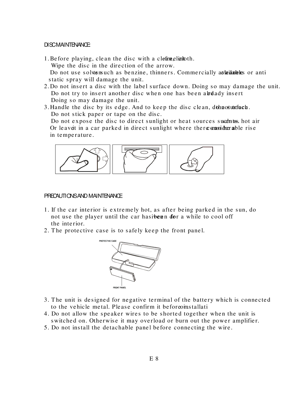 Nextar NCU101 manual Disc Maintenance, Precautions and Maintenance 