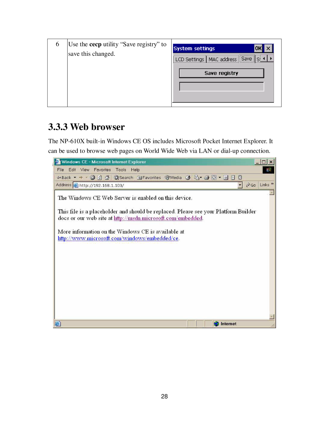 Nextar NP-610X user manual Web browser 