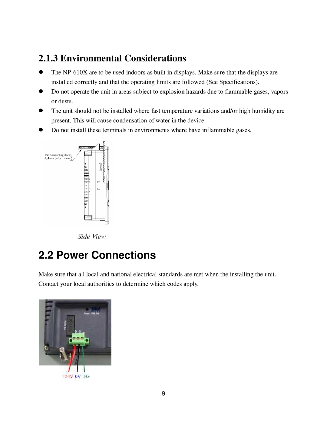 Nextar NP-610X user manual Power Connections, Environmental Considerations 