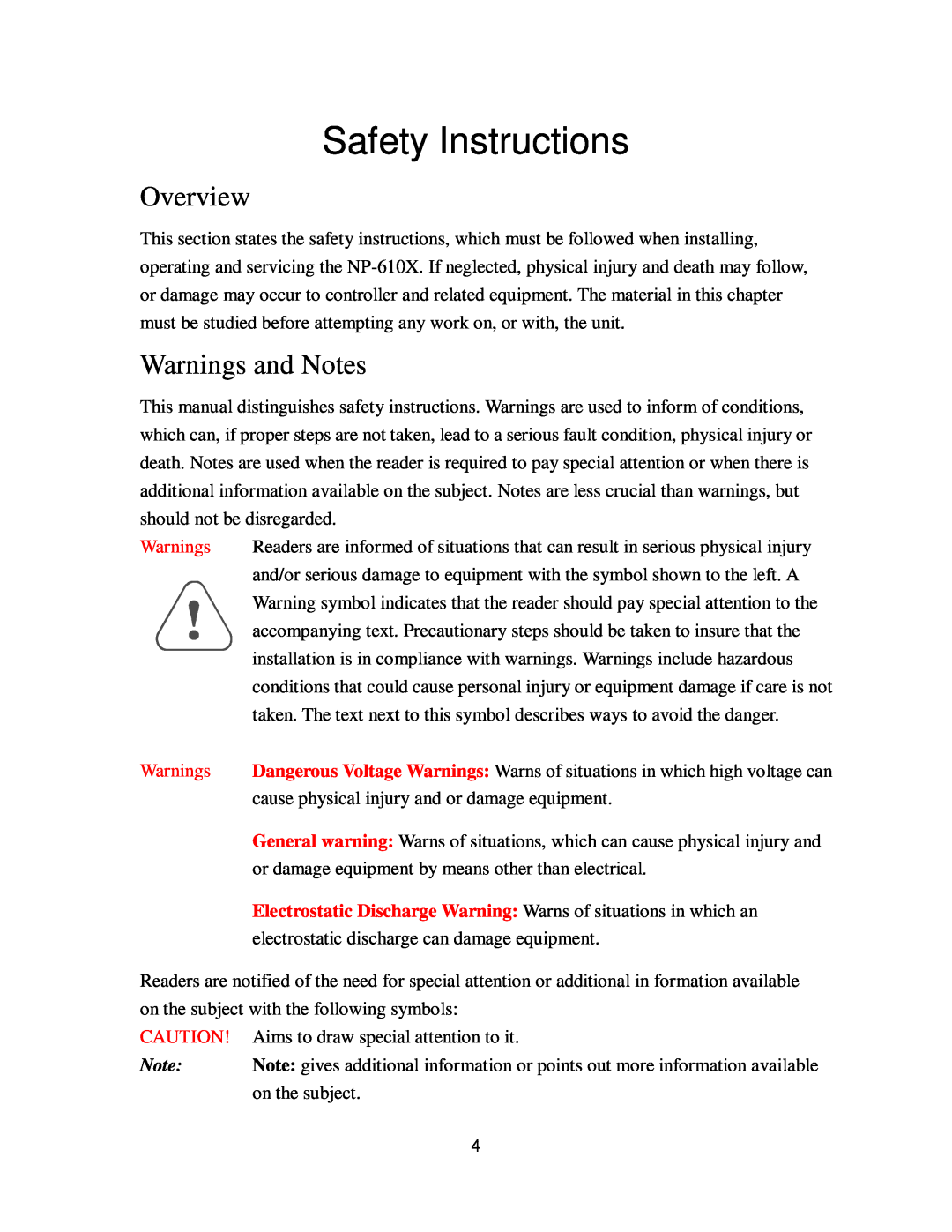 Nextar NP-610X user manual Safety Instructions, Overview, Warnings and Notes 