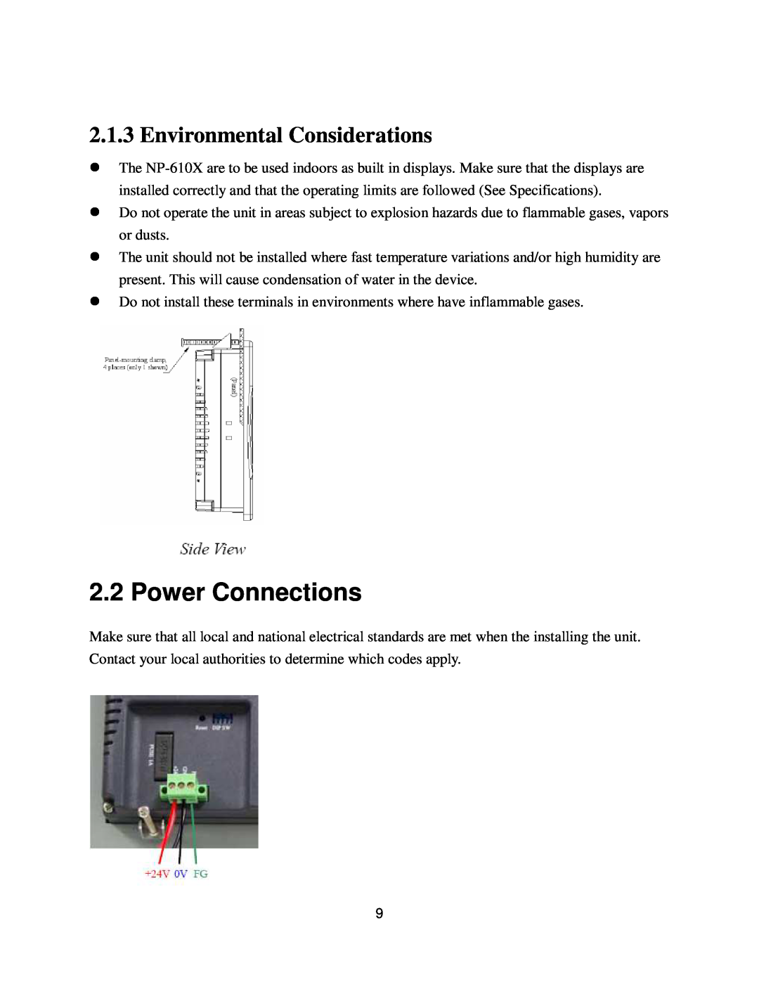 Nextar NP-610X user manual Power Connections, Environmental Considerations 