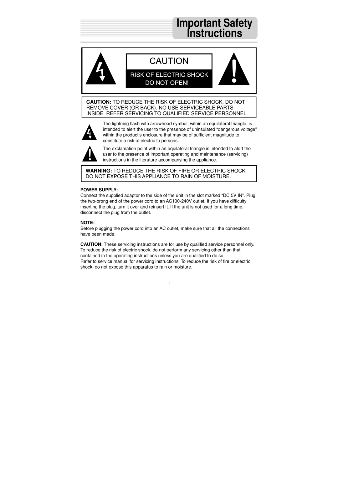 Nextar X3-09 operating instructions Important Safety Instructions 