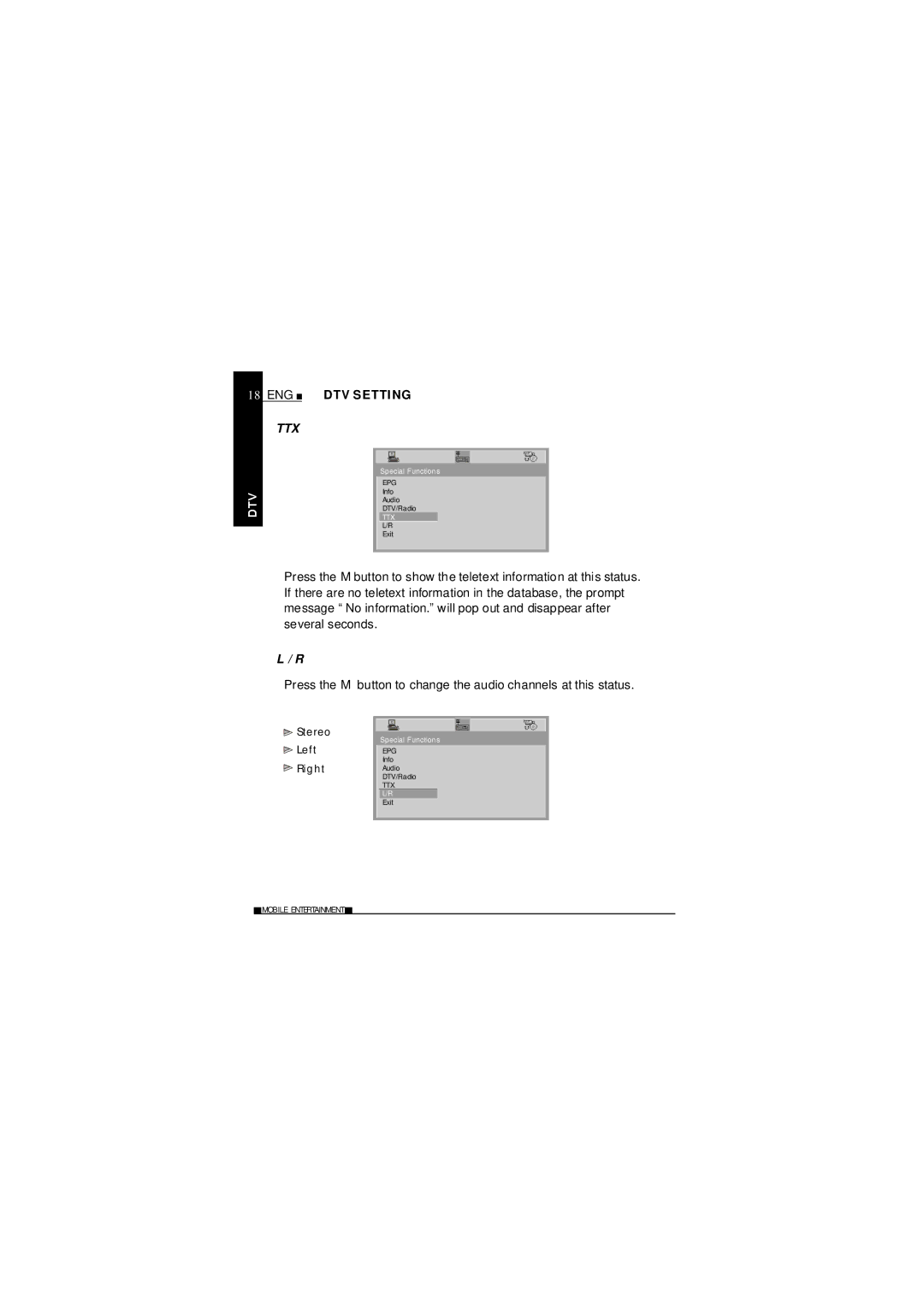 NextBase HI-SPEED TV360 manual Ttx 