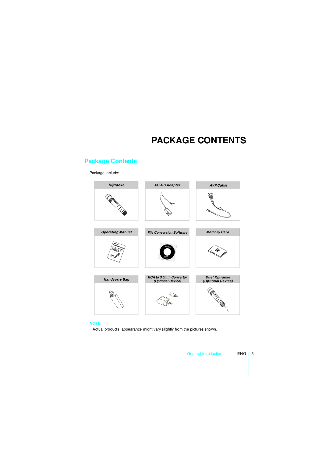 NextBase Microphone manual Package Contents 