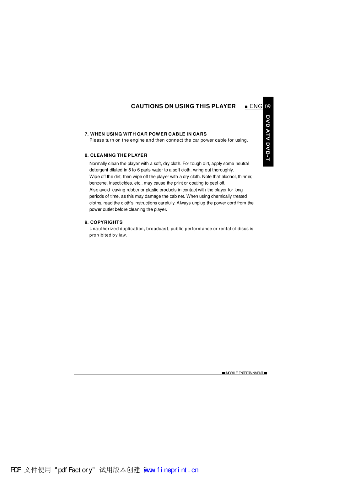 NextBase SDV1102-B operating instructions When Using with CAR Power Cable in Cars 