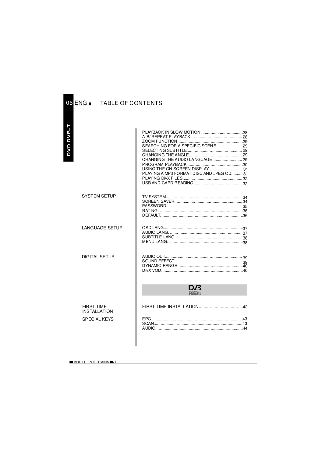 NextBase SDV1102-D operating instructions ENG Table of Contents 