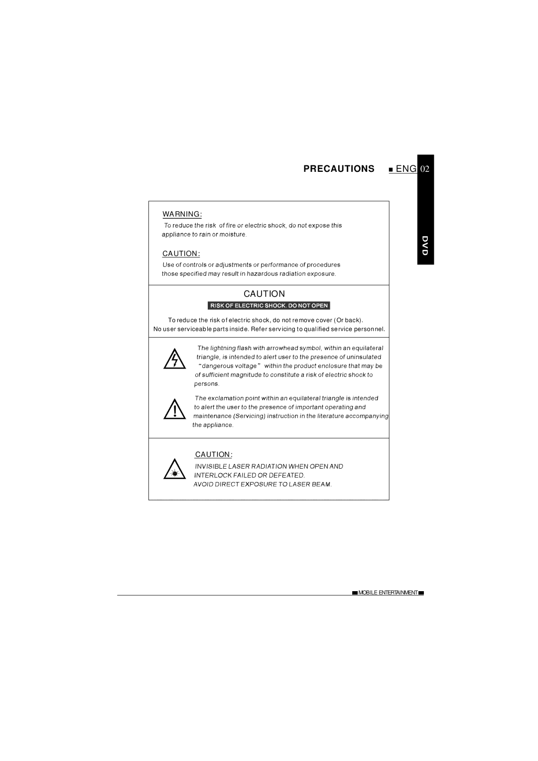 NextBase SDV27-SD operating instructions Precautions, Eng 