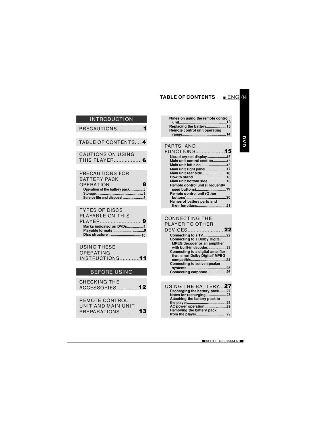 NextBase SDV27-SD operating instructions Introduction, Before Using 