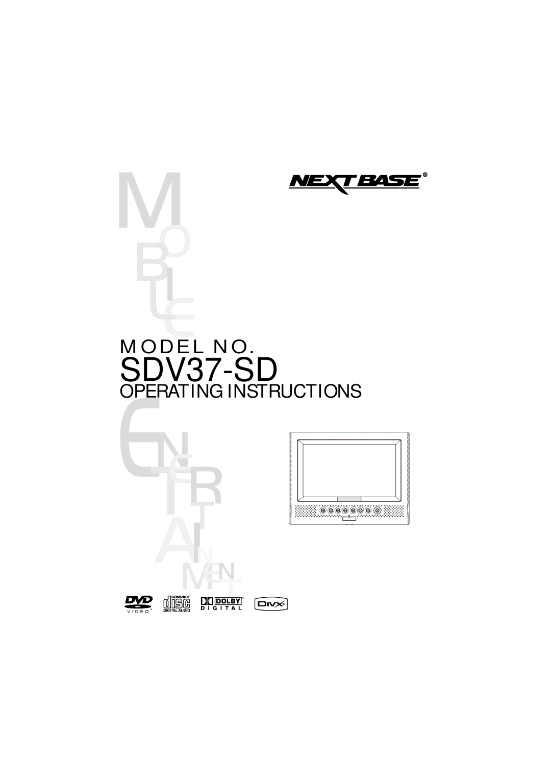 NextBase SDV37-SD operating instructions 