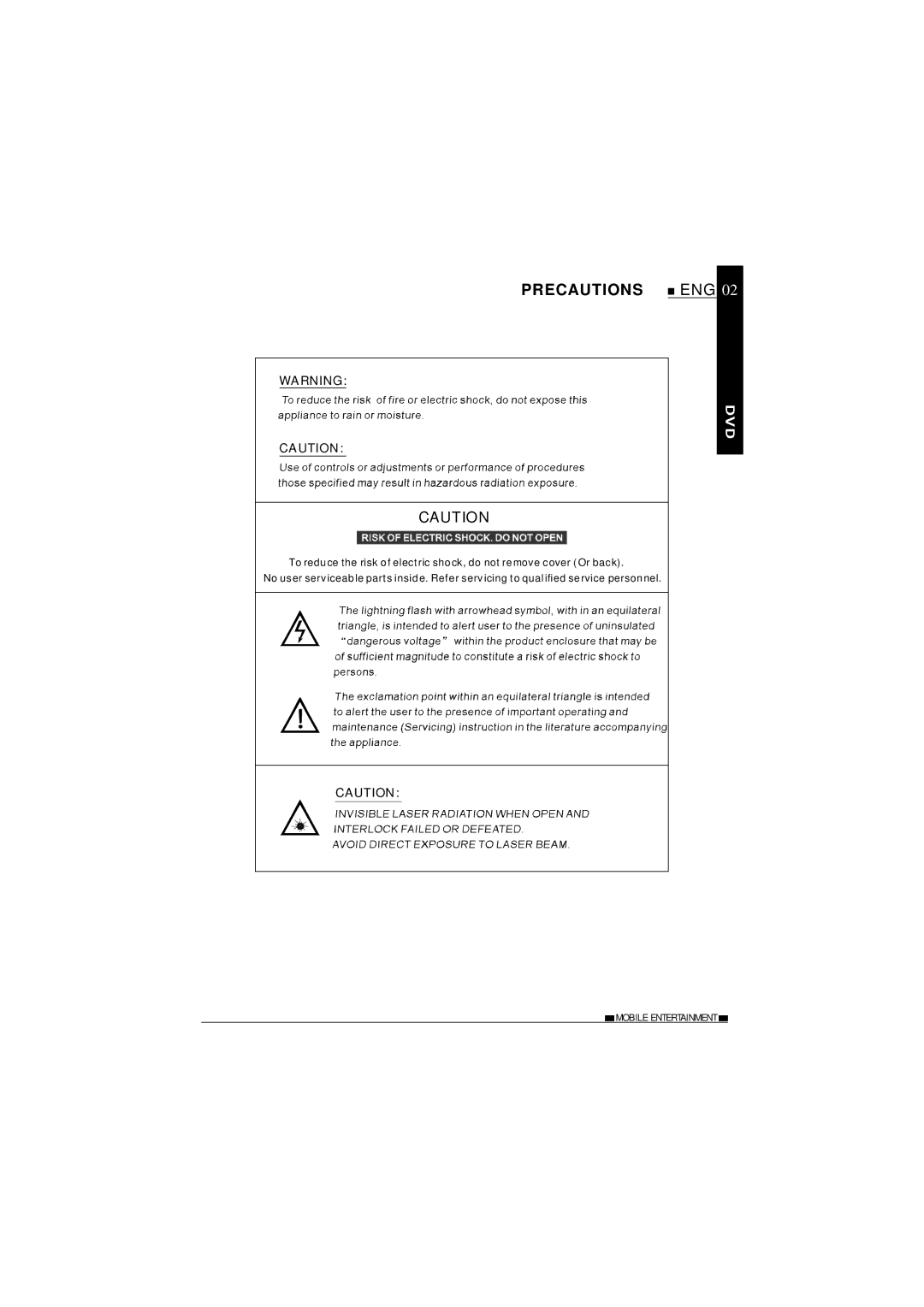 NextBase SDV37-SD operating instructions Precautions, Eng 