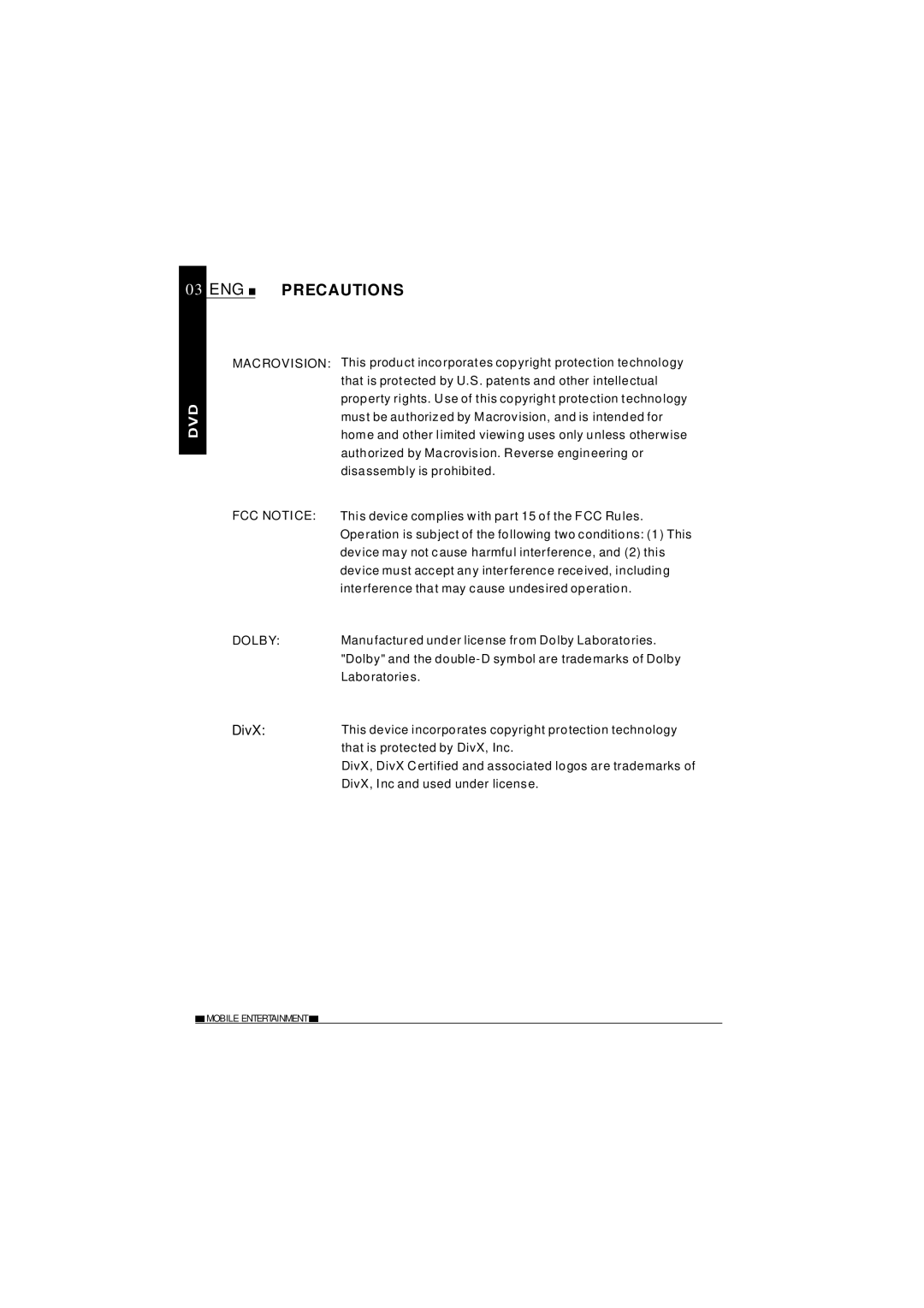 NextBase SDV37-SD operating instructions DivX 