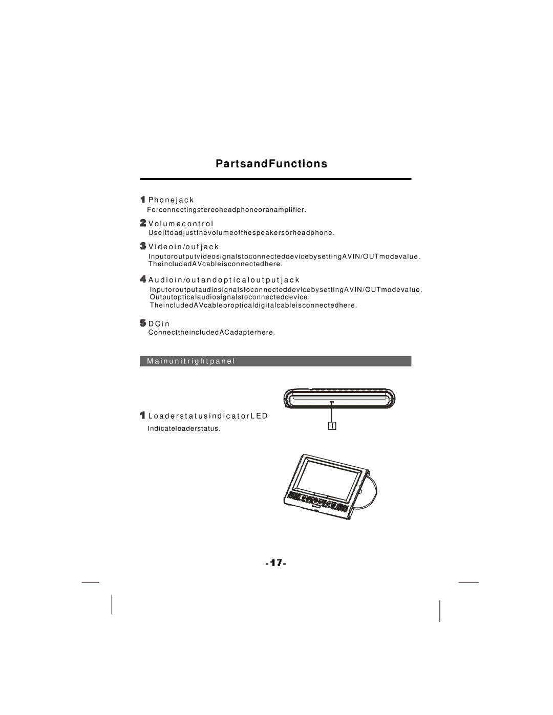 NextBase SDV37-SQ manual Mainunitrightpanel 