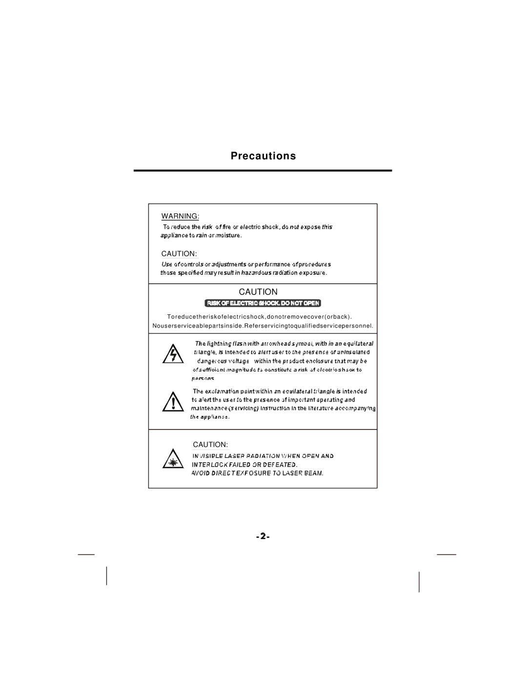 NextBase SDV37-SQ manual Precautions 