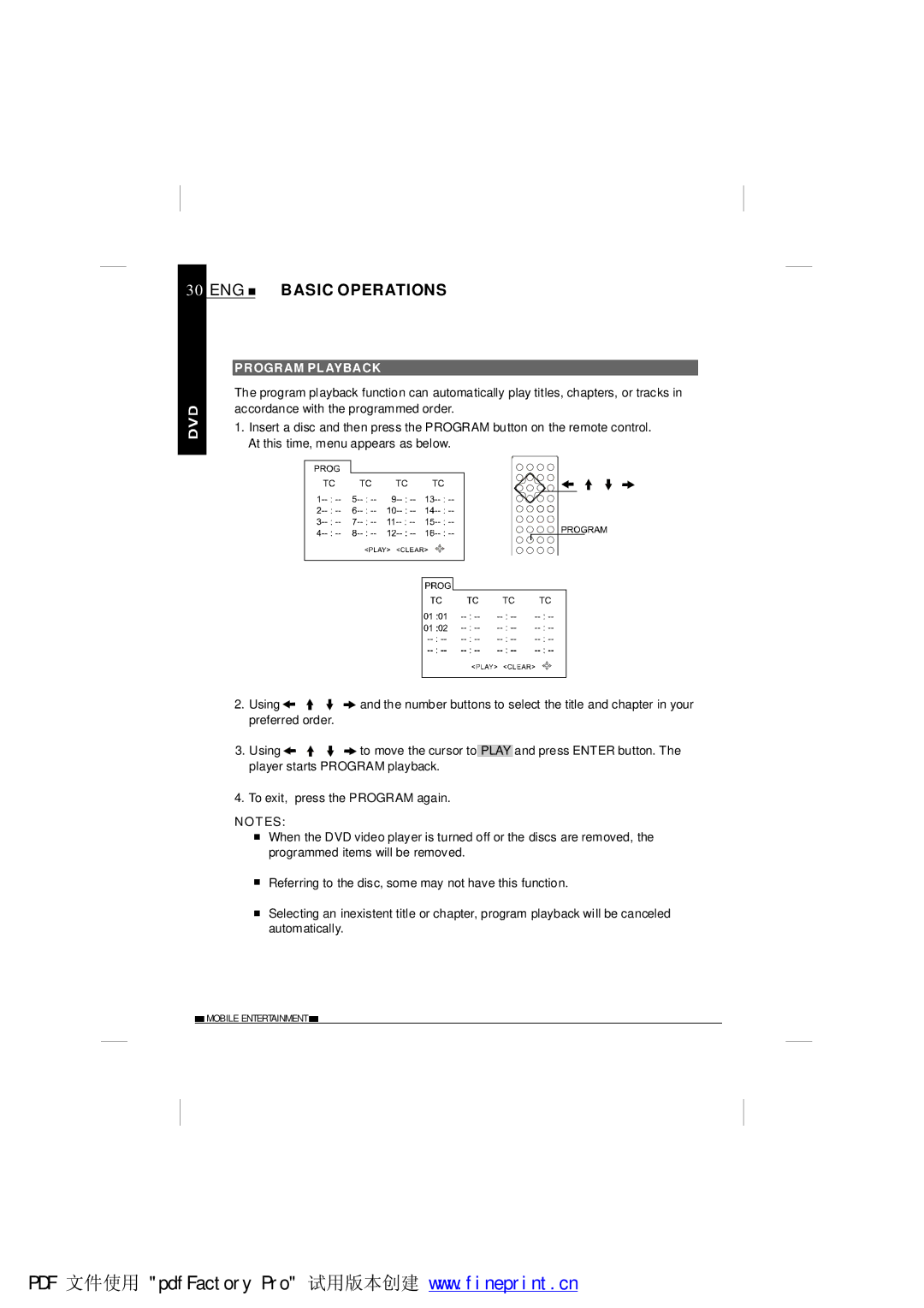 NextBase SDV485-B operating instructions Program Playback 