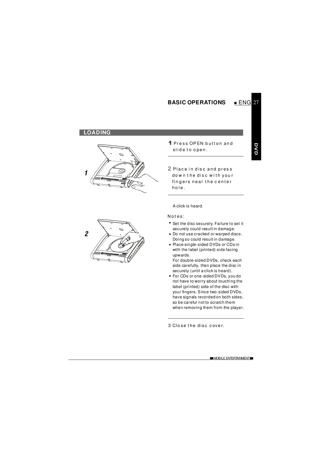 NextBase SDV620-B operating instructions Basic Operations, Loading 