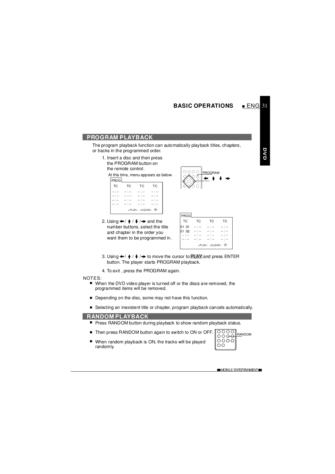 NextBase SDV620-B operating instructions Program Playback, Random Playback 