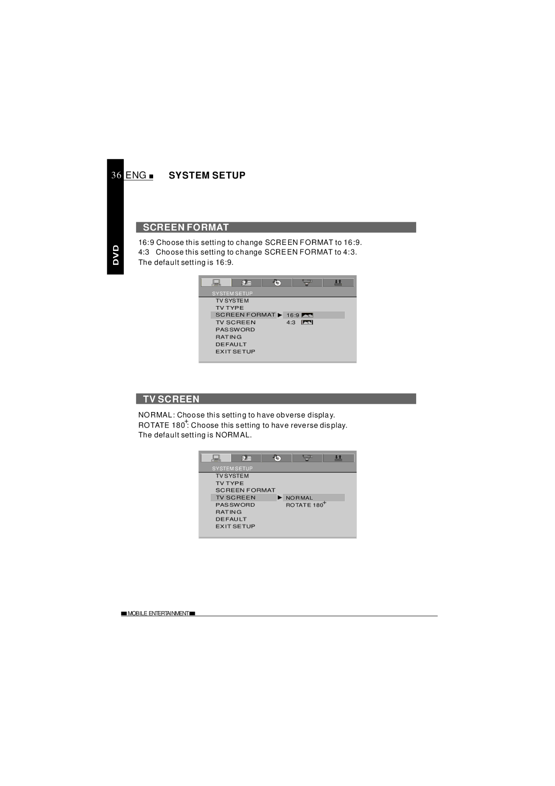 NextBase SDV620-B operating instructions Screen Format, TV Screen 