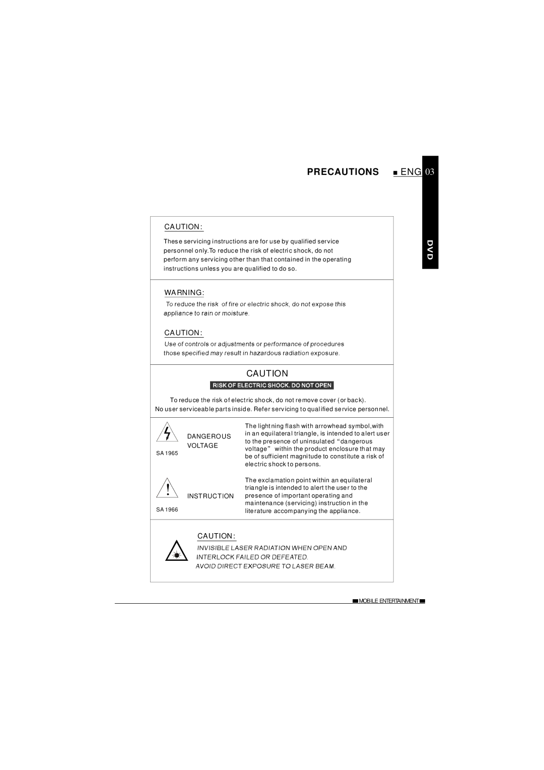 NextBase SDV620-B operating instructions Precautions, Voltage Instruction 